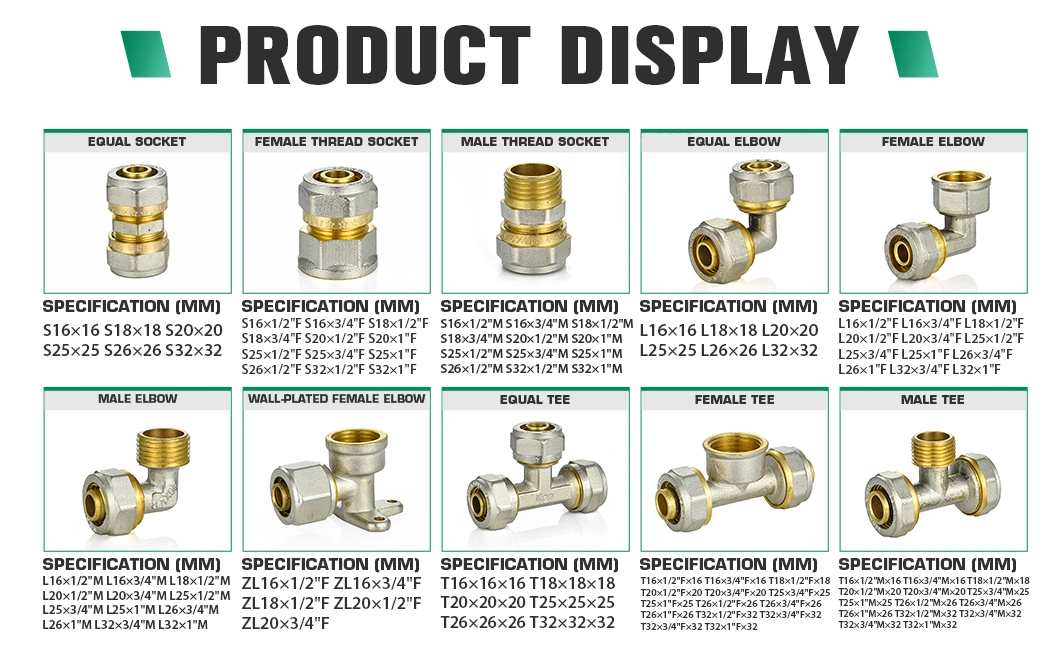Ifanplus OEM Pex Pipe Fittings 16-20mm Male Threaded Elbow Brass Pex Compression Fittings