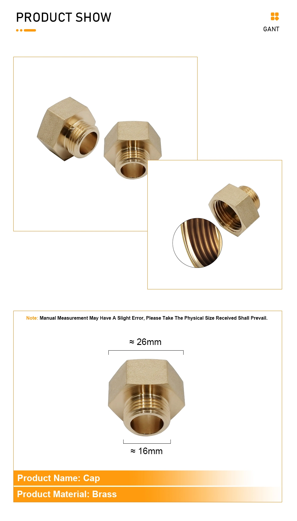 Brass Pipe Fitting CNC Multiple Size 1/2&prime; &prime; *1/4&prime; &prime; Male Female Threaded Reduce Adaptor Fittings Brass Pipe Fitting