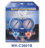 Super Shock Proff R410A Manifold Gauge 1/4&quot;SAE Brass Connection 2 Valve Testing Manifolds Wk-P6002s
