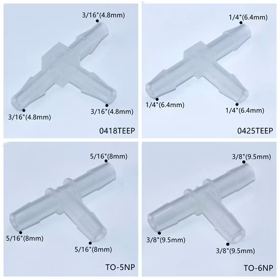Plastic Water Air Hose Tube Connectors Tee 3 Way Union NPT Nptf Thread Metal Brass Plastic Air Hose Fitting