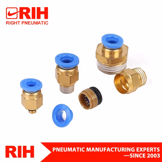 PC Series Male Threaded Connector Quick Push Connect Pneumatic Brass Fitting