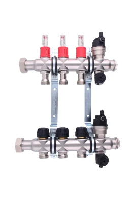 Stainless Steel 304 Manifolds with 15-a Type Flow Meters. Auto Air Vent, Drain Valve and Outputs of The Eurocone Standard