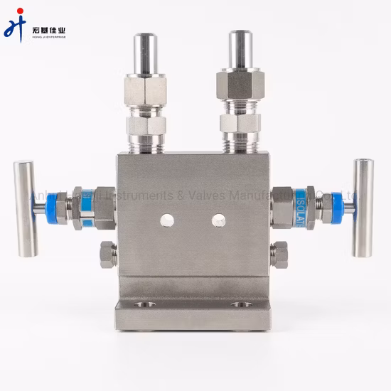 Natural Gas Pipeline Instrument Stainless Steel High Pressure T-Type 3-Valve Manifolds