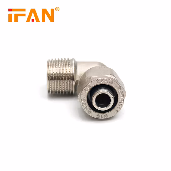 Ifanplus OEM Pex Pipe Fittings 16-20mm Male Threaded Elbow Brass Pex Compression Fittings
